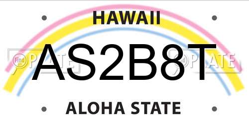 AS2B8T Hawaii License Plate