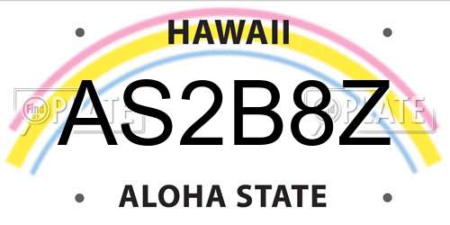 AS2B8Z Hawaii License Plate