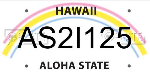 AS2I125 Hawaii License Plate