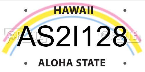 AS2I128 Hawaii License Plate