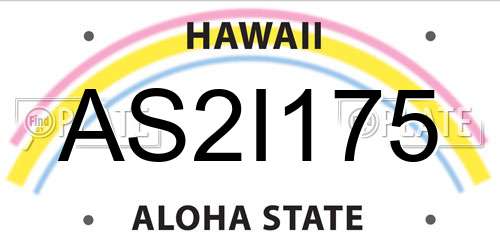 AS2I175 Hawaii License Plate