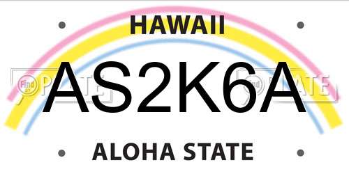 AS2K6A Hawaii License Plate