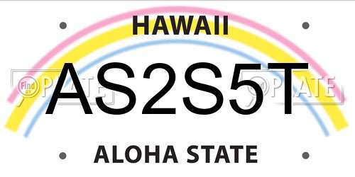 AS2S5T Hawaii License Plate