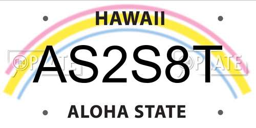AS2S8T Hawaii License Plate