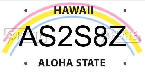 AS2S8Z Hawaii License Plate