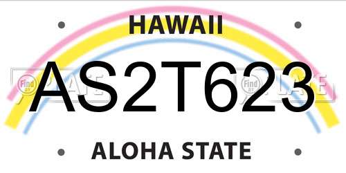 AS2T623 Hawaii License Plate