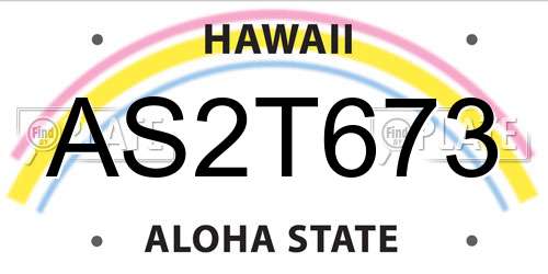 AS2T673 Hawaii License Plate