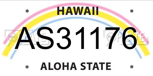 AS31176 Hawaii License Plate