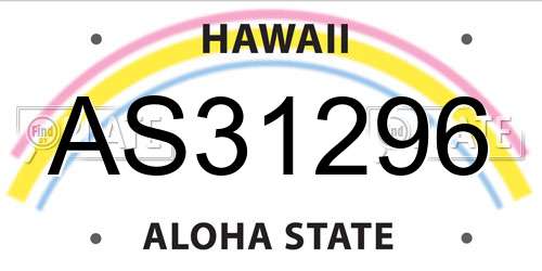 AS31296 Hawaii License Plate