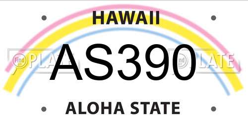 AS390 Hawaii License Plate