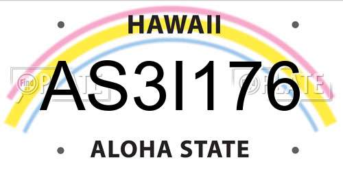 AS3I176 Hawaii License Plate