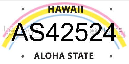 AS42524 Hawaii License Plate