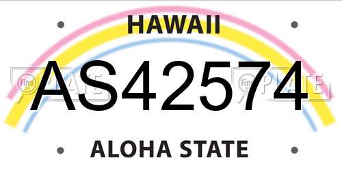 AS42574 Hawaii License Plate