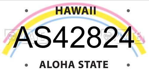 AS42824 Hawaii License Plate