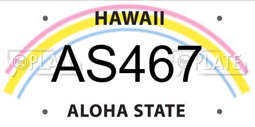 AS467 Hawaii License Plate