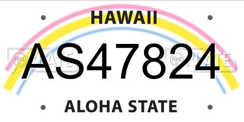 AS47824 Hawaii License Plate