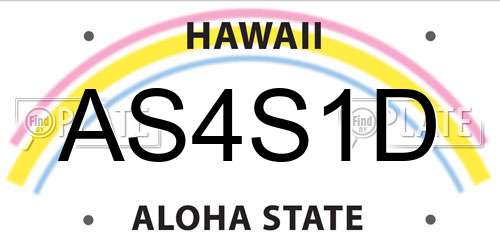 AS4S1D Hawaii License Plate