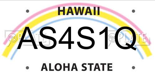 AS4S1Q Hawaii License Plate