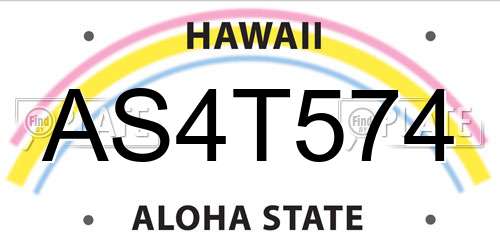 AS4T574 Hawaii License Plate