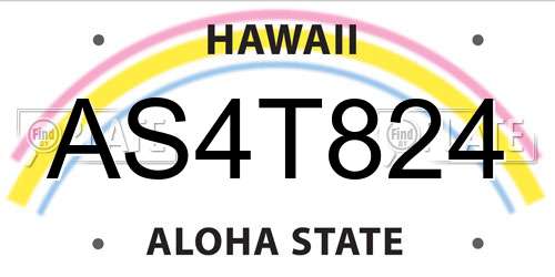 AS4T824 Hawaii License Plate