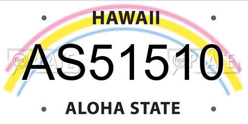 AS51510 Hawaii License Plate
