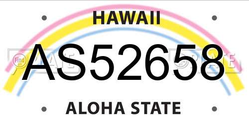 AS52658 Hawaii License Plate