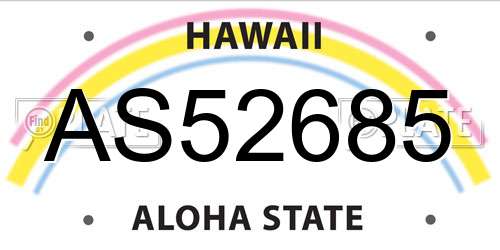 AS52685 Hawaii License Plate