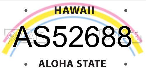 AS52688 Hawaii License Plate