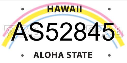 AS52845 Hawaii License Plate