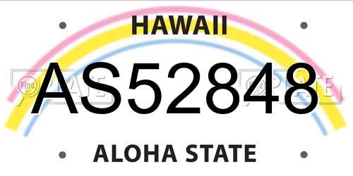 AS52848 Hawaii License Plate