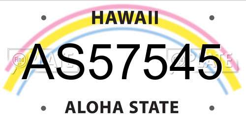 AS57545 Hawaii License Plate