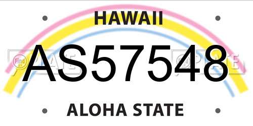 AS57548 Hawaii License Plate