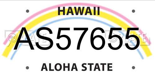 AS57655 Hawaii License Plate