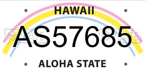 AS57685 Hawaii License Plate