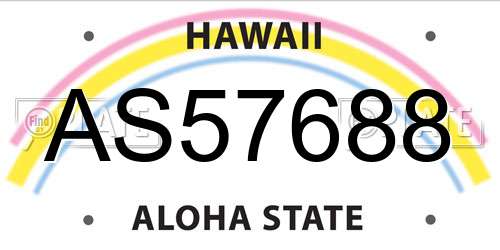 AS57688 Hawaii License Plate