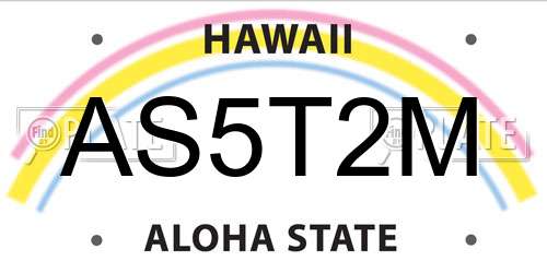 AS5T2M Hawaii License Plate