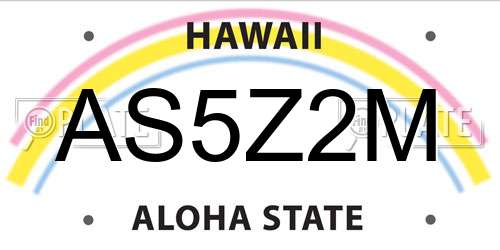 AS5Z2M Hawaii License Plate