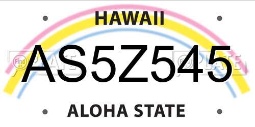 AS5Z545 Hawaii License Plate