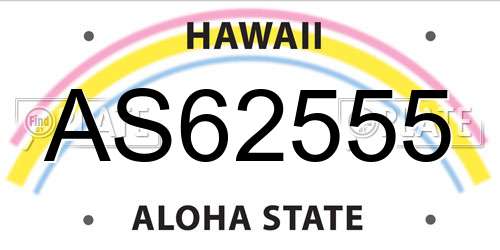 AS62555 Hawaii License Plate