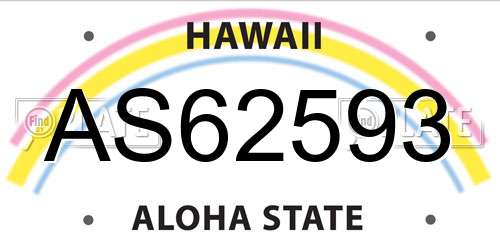 AS62593 Hawaii License Plate