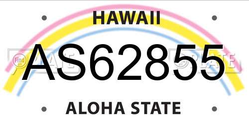 AS62855 Hawaii License Plate