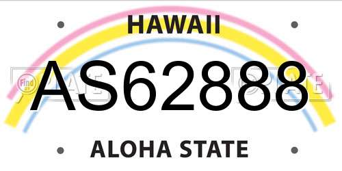 AS62888 Hawaii License Plate