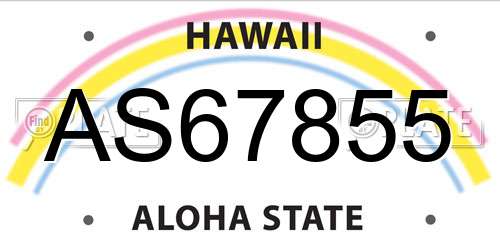 AS67855 Hawaii License Plate