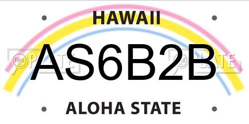AS6B2B Hawaii License Plate