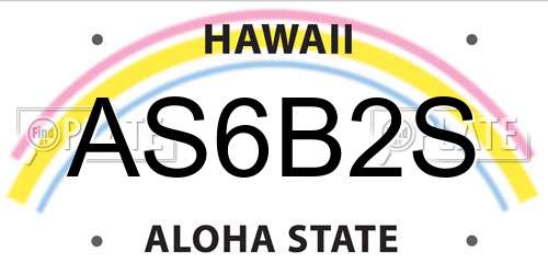 AS6B2S Hawaii License Plate