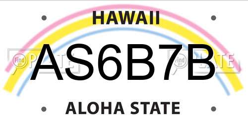 AS6B7B Hawaii License Plate