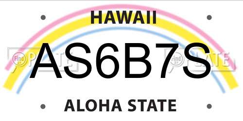 AS6B7S Hawaii License Plate