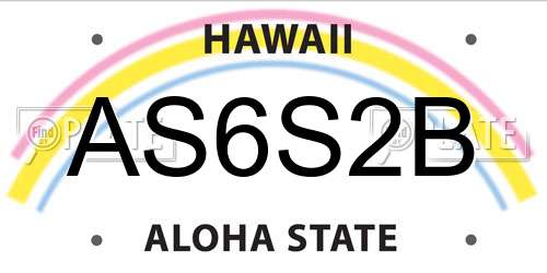 AS6S2B Hawaii License Plate
