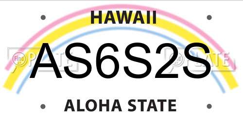 AS6S2S Hawaii License Plate