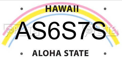 AS6S7S Hawaii License Plate